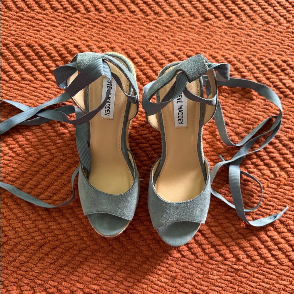 Steve Madden Women's Blue Suede Wedges